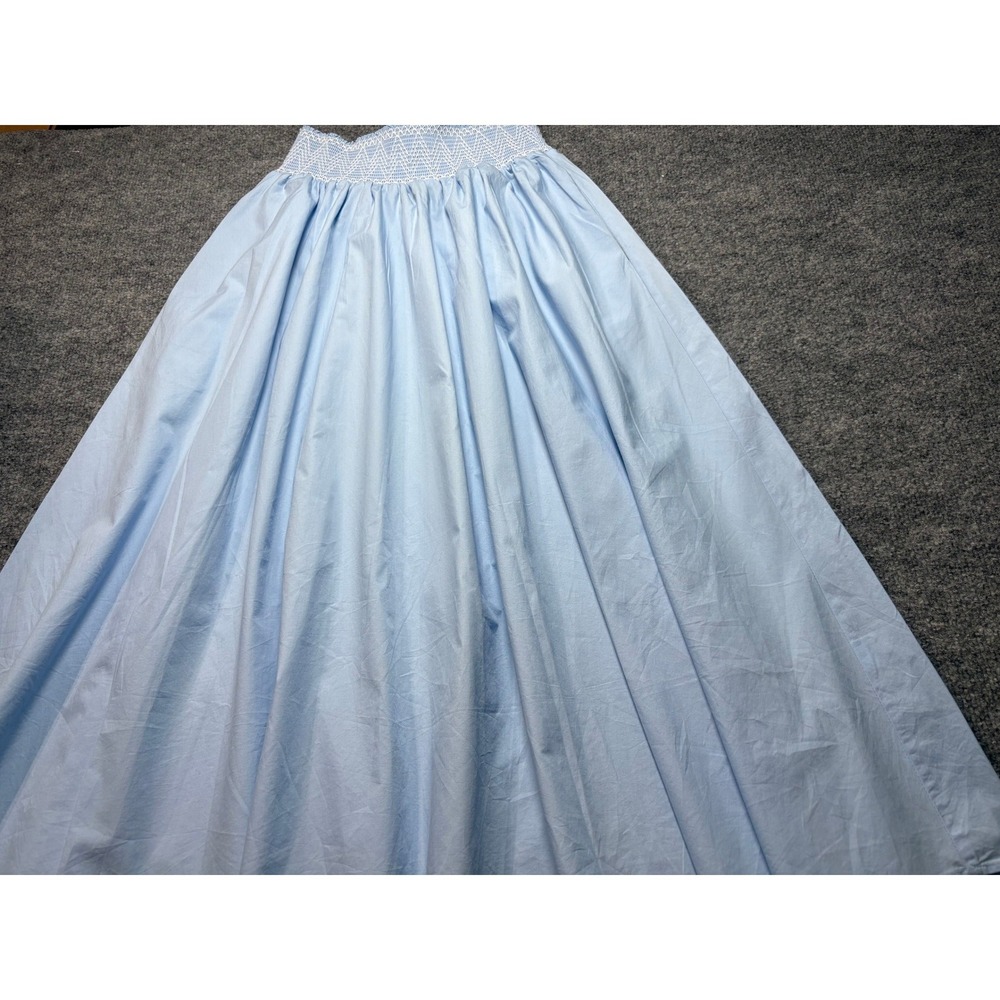 Zara Woman Light Blue Smocked Waist Maxi Skirt with Pockets Size S
